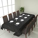 Prozone Washable Jute Table Cover,Heat Resistant Table Cover for Kitchen Table/Dining Table Wedding Party,110" Length x 50" Width,Black