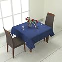 Prozone Washable Jute Table Cover,Heat Resistant Table Cover for Kitchen Table/Dining Table Wedding Party,50" Length x 50" Width,Royal Blue