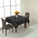 Prozone Washable Jute Table Cover,Heat Resistant Table Cover for Kitchen Table/Dining Table Wedding Party,40" Length x 40" Width,Black