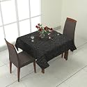 Prozone Washable Jute Table Cover,Heat Resistant Table Cover for Kitchen Table/Dining Table Wedding Party,50" Length x 50" Width,Black