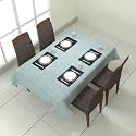 Prozone Washable Jute Table Cover,Heat Resistant Table Cover for Kitchen Table/Dining Table Wedding Party,60" Length x 50" Width,Aqua