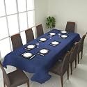 Prozone Washable Jute Table Cover,Heat Resistant Table Cover for Kitchen Table/Dining Table Wedding Party,90" Length x 50" Width,Royal Blue