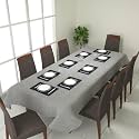 Prozone Washable Jute Table Cover,Heat Resistant Table Cover for Kitchen Table/Dining Table Wedding Party,90" Length x 50" Width,Grey