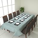 Prozone Washable Jute Table Cover,Heat Resistant Table Cover for Kitchen Table/Dining Table Wedding Party,110" Length x 50" Width,Aqua