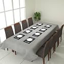 Prozone Washable Jute Table Cover,Heat Resistant Table Cover for Kitchen Table/Dining Table Wedding Party,110" Length x 50" Width,Grey