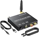 PROZOR 192KHz Digital to Analog Audio Converter, Bluetooth Audio Adapter with Bluetooth 5.0 Receiver, DAC Optical Coaxial Toslink to Stereo L/R RCA 3.5mm Audio Adapter, for HDTVs Smartphones Tablets