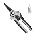 PrunePro Garden Scissors Pruning Shears - German Stainless Steel Teflon Coating Flowers Bonsai Snips Micro Tip for Precise Cutting Plant Rose Floral Clippers Small Pruners Indoor Outdoor Grey 1 Pack