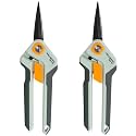 PrunePro Garden Scissors Pruning Shears Sharp Stainless Steel Non-Stick Teflon Coating Blade for Precise Cuts Garden Snip Bonsai Clippers for Plants Rose Flower 2 Pack
