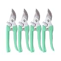 Flower Scissor, Floral Shear for Cutting Fresh Flowers (Green, 4 Pack)