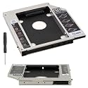 PRUTHVIK SATA Hard Drive Tray,Universal 12.7mm SATA to SATA 2nd SSD HDD Hard Drive Caddy Adapter Tray Enclosures for DELL HP Lenovo ThinkPad ACER Gateway ASUS Sony Samsung MSI Laptop