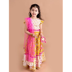 PS PEACHES girls Lehenga And Choli With