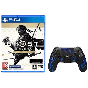 ghost of tsushima director39s cut ps4  nitho adonis wireless controller with joystick rumble motion control headphone jack - compatible with playstation 4 black