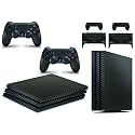 PS4 PRO Console Skin Vinyl Cover Decal Sticker Black Carbon + 2 Controller Skins Set
