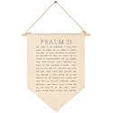 Psalm 23-The Lord is My Shepherd-Scripture Gift for Baby Boys Girls Kids-Christian Bible Verses-Canvas Pennant Banner Pennant Wall Decor Gift for Nursery Baby Room Homeschool Playroom