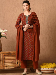 PSCHOICE Women Kurti Pant Dupatta Set