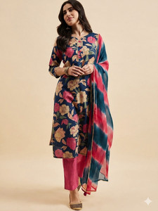 PSCHOICE Women Kurti Pant Dupatta Set
