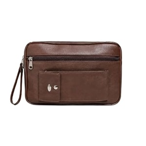 psh men39s synthetic leather cash pouchmoney carrying multipurpose travel big wrist clutch business handbag sling document carry bag high-capacity shop size- 26x17x7 cms