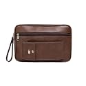 PSH Men's Synthetic Leather Cash Pouch/Money Carrying Multipurpose travel Big Wrist Clutch Business Handbag Sling Document Carry Bag, High-capacity Shop Size- 26x17x7 Cms