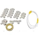 IONIX RO Connector Set – 3-in-1 Plastic Fittings Kit for UV, UF, Water Filter, Purifier &amp; Pipe Systems – 1/4” Push &amp; Thread Elbows, Tees, Teflon Tape &amp; Tube – DIY Installation (White)