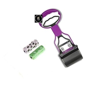 psk pet mart 1134 inch small scooper  2 waste bag roll portable handle cleaning pickup clip poop scoop for small dogs amp puppies color may vary small scooper  2 poop roll bag