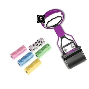 psk pet mart 1134 inch small scooper  5 waste bag roll portable handle cleaning pickup clip poop scoop for small dogs amp puppies color may vary 11 inch scooper  5 poop roll bag