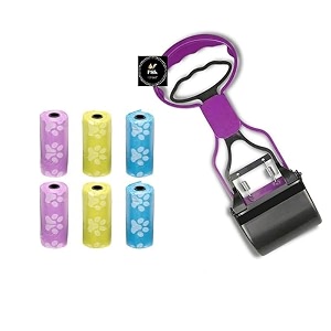 psk pet mart 1134 inch small scooper  6 waste bag roll portable handle cleaning pickup clip poop scoop for small dogs amp puppies color may varysmall scooepr  6 poop bag