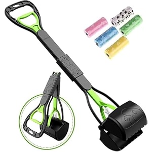 psk pet mart 2434 inch large scooper  5 waste bag roll portable handle cleaning pickup clip poop scoop for medium and large dogs amp puppies color may vary large scooper  5 poop bag