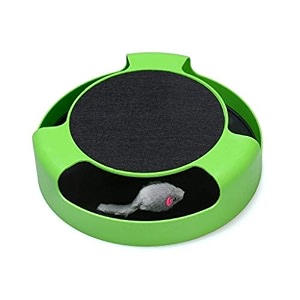 psk pet mart- catch the mouse cat scratcher interactive toy with a running mice and a scratching pad for cats amp kittens green catch the mouse