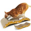 PSK PET MART Corrugated Cardboard Reversible Cat Scratcher | Premium Scratch Texture Design with 100% Chemical Free Catnip Recyclable Toy for Cat/Kitten/Puppy/Pack of 1 (Brown, MB12)
