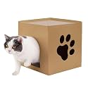 PSK PET MART Corrugated Cardboard Reversible Cat Scratcher | Premium Scratch Texture Design with 100% Chemical Free Catnip Recyclable Toy for Cat/Kitten/Puppy/Pack of 1 (Brown, MBH01)