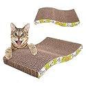 PSK PET MART Corrugated Cardboard Reversible Cat Scratcher | Premium Scratch Texture Design with 100% Chemical Free Catnip Recyclable Toy for Cat/Kitten/Puppy/Pack of 1 (Brown, MB05)
