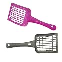 PSK PET MART Durable Plastic Rectangle Holes Litter Scooper for Cat/Kitten, Pack of 2 (Color May Vary) (Cat Litter Scooper)