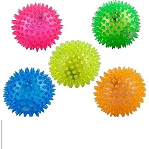 psk pet mart led squeaky ball toy for dogs cats and puppies multicolour -pack of 5