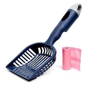 psk pet mart one handed pet litter scoop with poop bag holding space and cute design scooper for catdogkittenrabbitguinea pig - color may vary cat scooper with poop