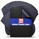 PSLER Black Carbon Paper for Tracing - 30Pcs Graphite Transfer Paper, A4