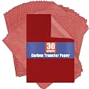 PSLER Red Carbon Paper for Tracing - 30Pcs Graphite Transfer Paper, A4