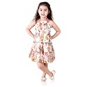 Pspeaches Girls Western White Chiffon Sleeveless Halter