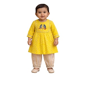 pspeaches girls cotton sleeveless round neck booti print kurta with dhoti pant 2 piece setethnic wear for baby girlstraditional amp festive outfit