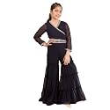 Pspeaches Girls Ethnic Navy Blue Georgette Full