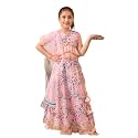 Pspeaches Girls Ethnic Pink Cotton Sleeveless V-Neck