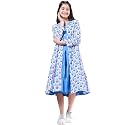 Pspeaches Girls Ethnic Sky Blue Cotton Full