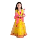 Pspeaches Girls Ethnic Yellow 34th Sleeves Round
