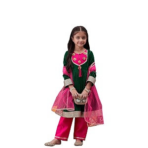 PS PEACHES Girls Kurta Set