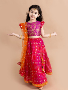 Pspeaches Girls Lehenga Choli Ethnic Wear Self