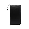 PU Leather CD/DVD Case - 80 Capacity Portable Storage Tray with Zipper Closure, Saves Space in Cars and Homes (Black)