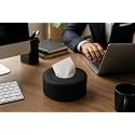 PU Leather Tissue Box Cover Round Facial