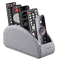 Pu Leather TV Remote Control Holder with 5 Compartments,Remote Caddy/Tray