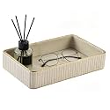 PU Leather Valet Tray,Desk Organizer Tray Nightstand Organizer Trinket Dish Storage Key Bowl Decorative Trays for Phone Wallet Jewelry Watch,Bathroom Bedroom Perfume Vanity Trays,Beige