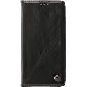 pudini® apple iphone x/iphone xs (5.8 inch) leather wallet case magnet auto closer closure flip cover - black - Black