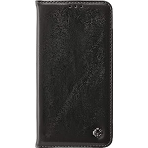 pudini apple iphone xs max 65 inch leather wallet case magnet auto closer closure flip cover - black - black